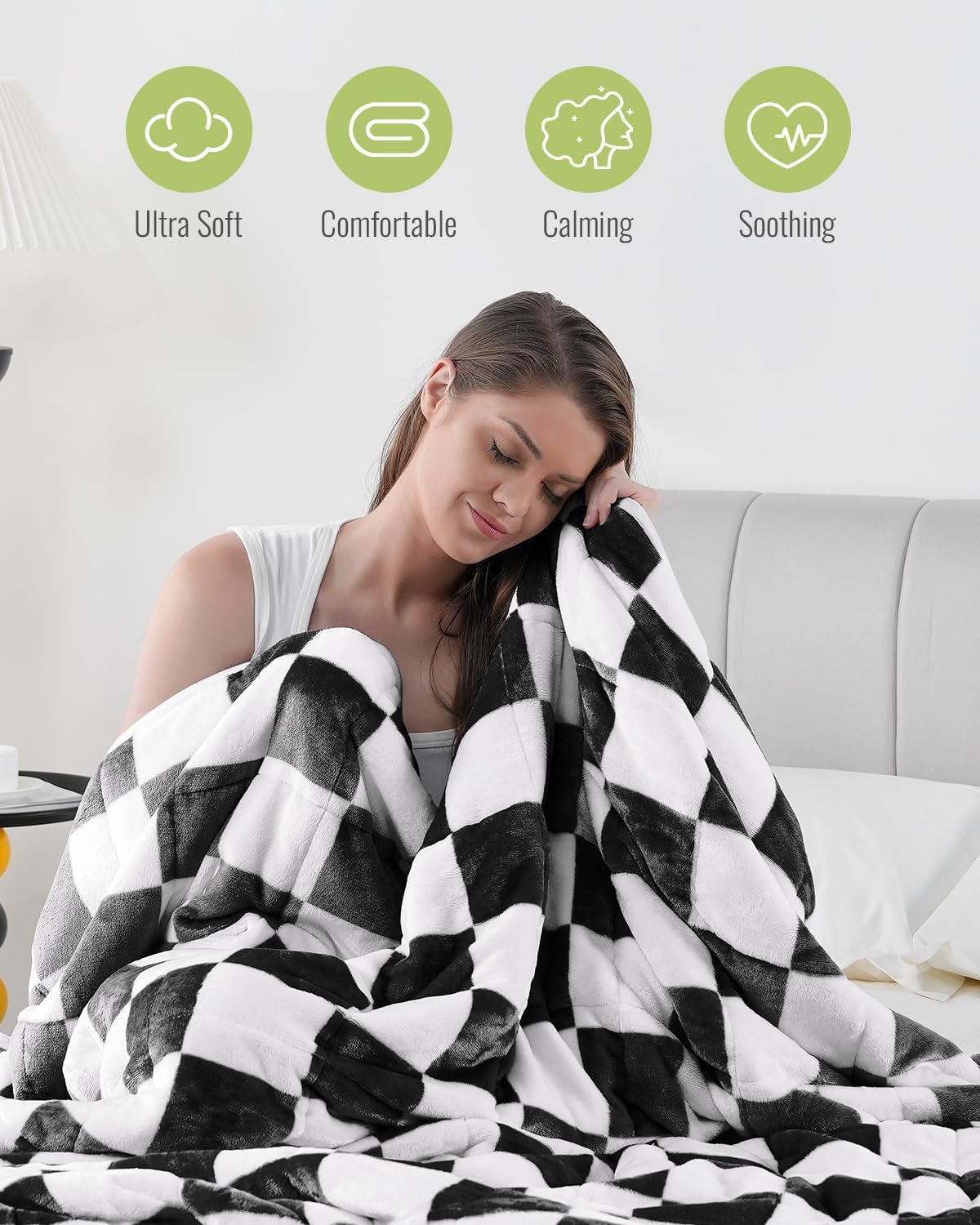 Weighted Blanket Queen Size 15lbs 60x80 inches with Soft Plush Fleece