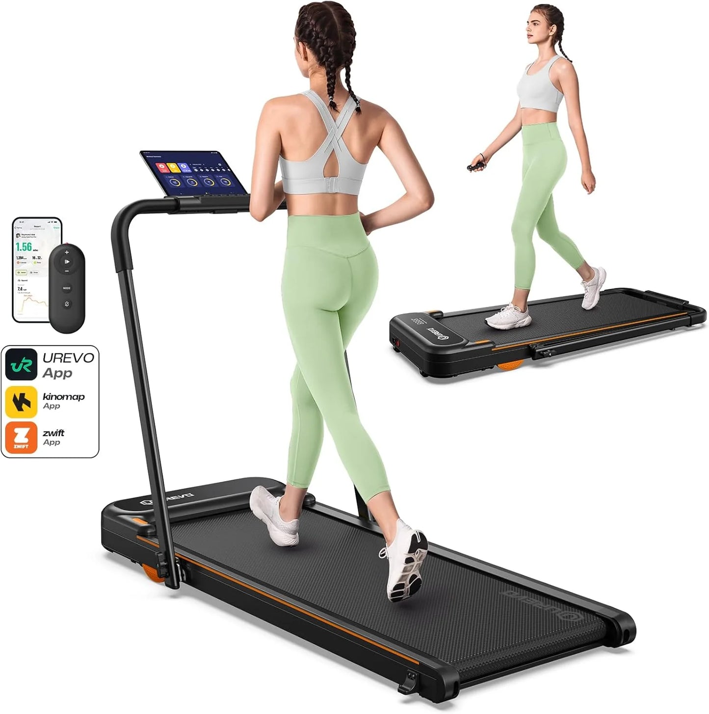 Urevo Strol 2E Smart 2-in-2 Folding Treadmill Dual LED Display
