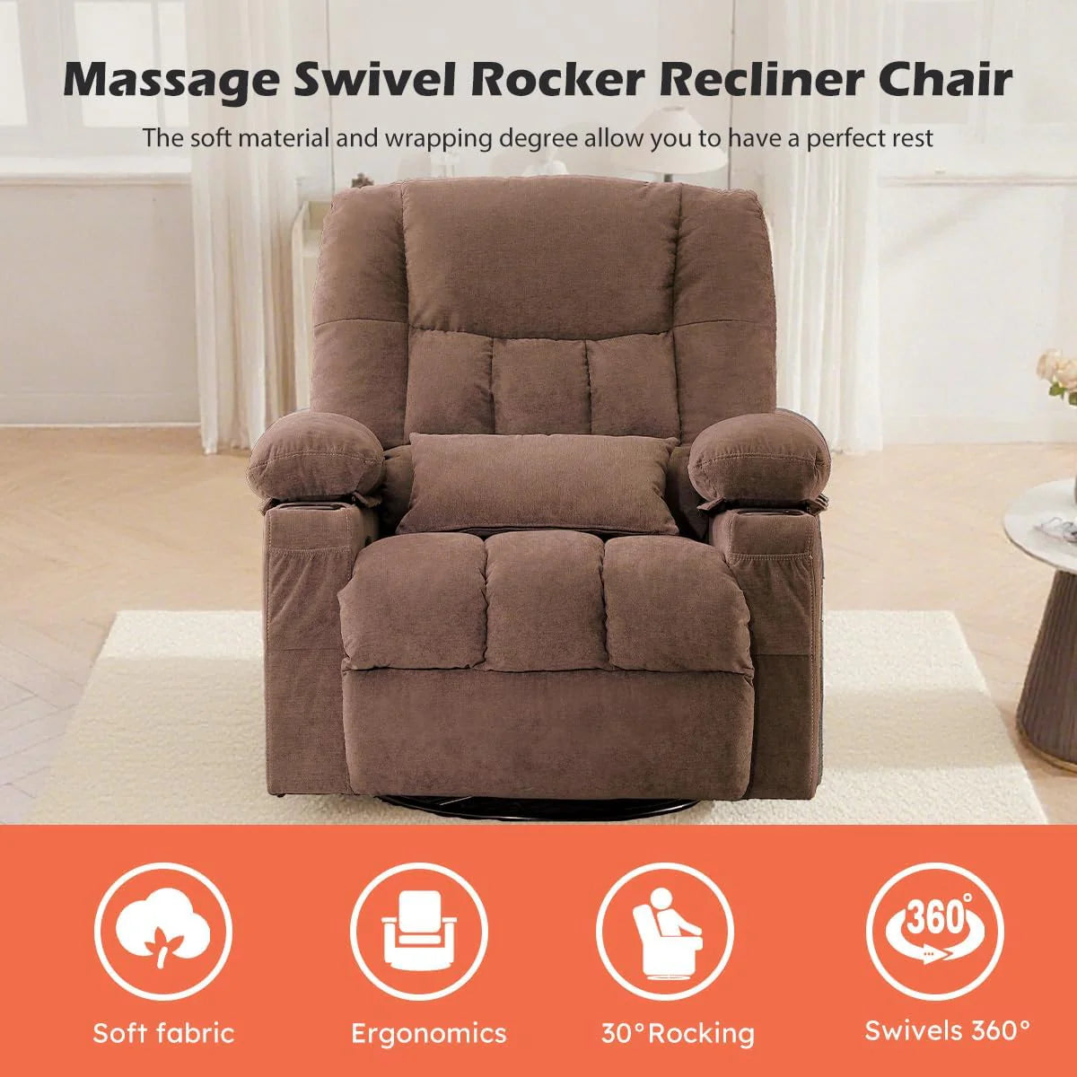Recliner Loveseat with Cup Holders for Living Room