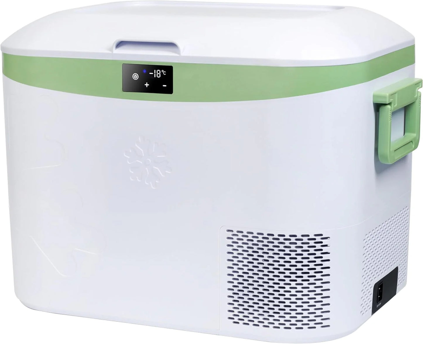 Car Fridge Portable 12 Volt Refrigerator 23 Quart (22 Liter) Freezer Compressor Cooler 12V/24V DC 110～240 V AC for Outdoor, Camping, Travel, Home Use -18℃~+15℃ (Green)