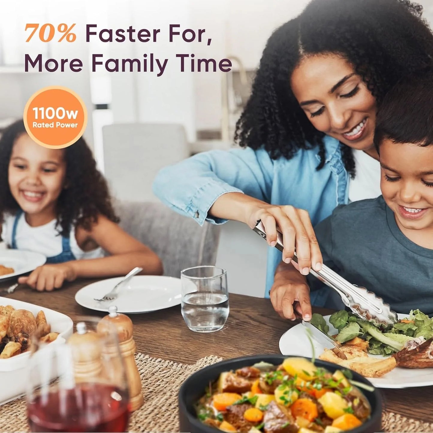 COSORI Pressure Cooker 6 qt, 9-in-1 Instant Multi Kitchen Appliances, Safer Venting Design, Rice Cooker, Slow Cooking Pot, Sous Vide, Saute Pot, 1100W, Stainless Steel