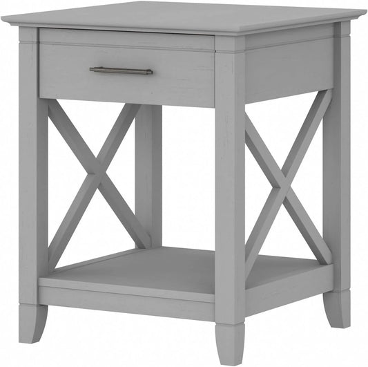 Key West Small End Table with Storage Modern Farmhouse Accent Shelf