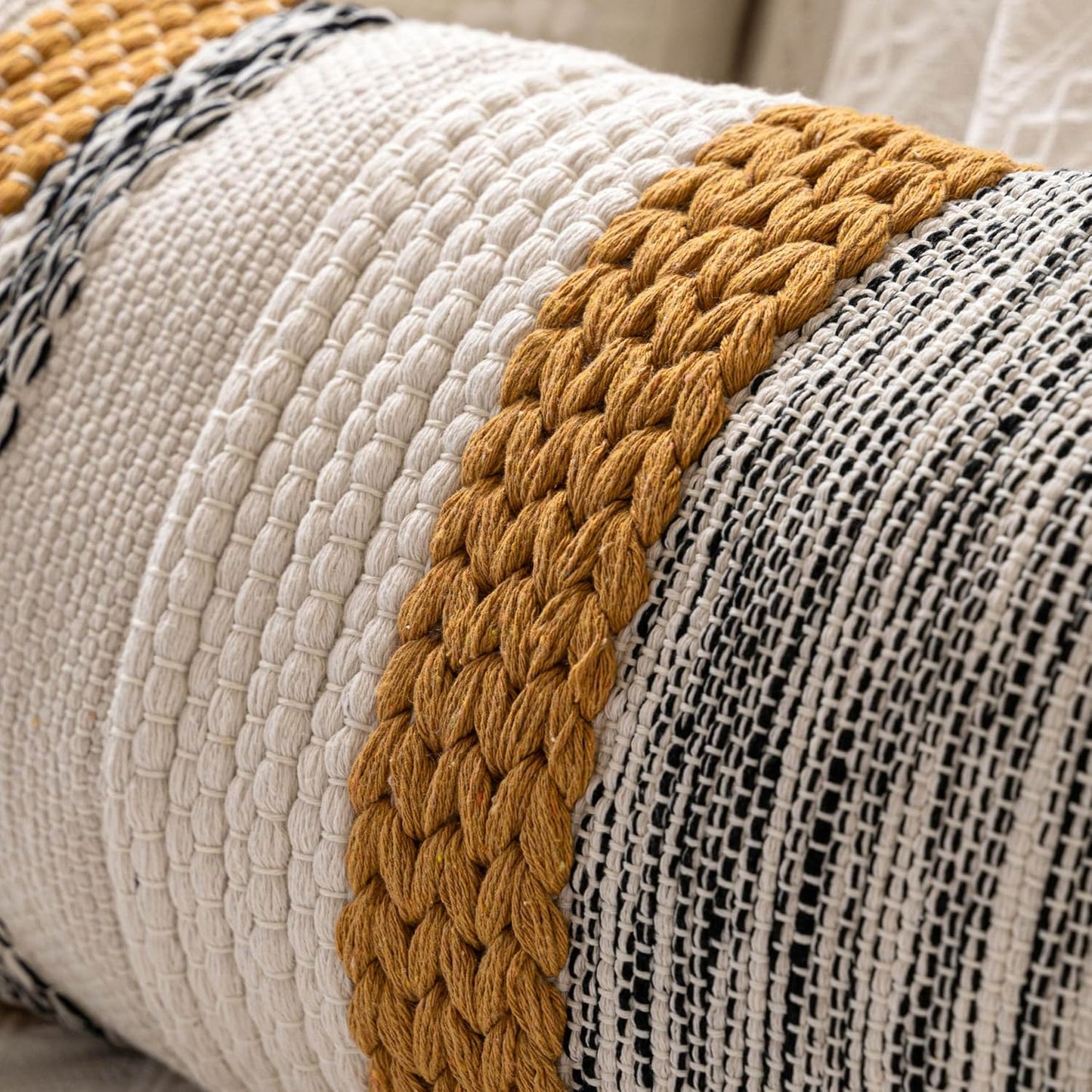 Blue Boho Decorative Throw Pillow Cover 20x20