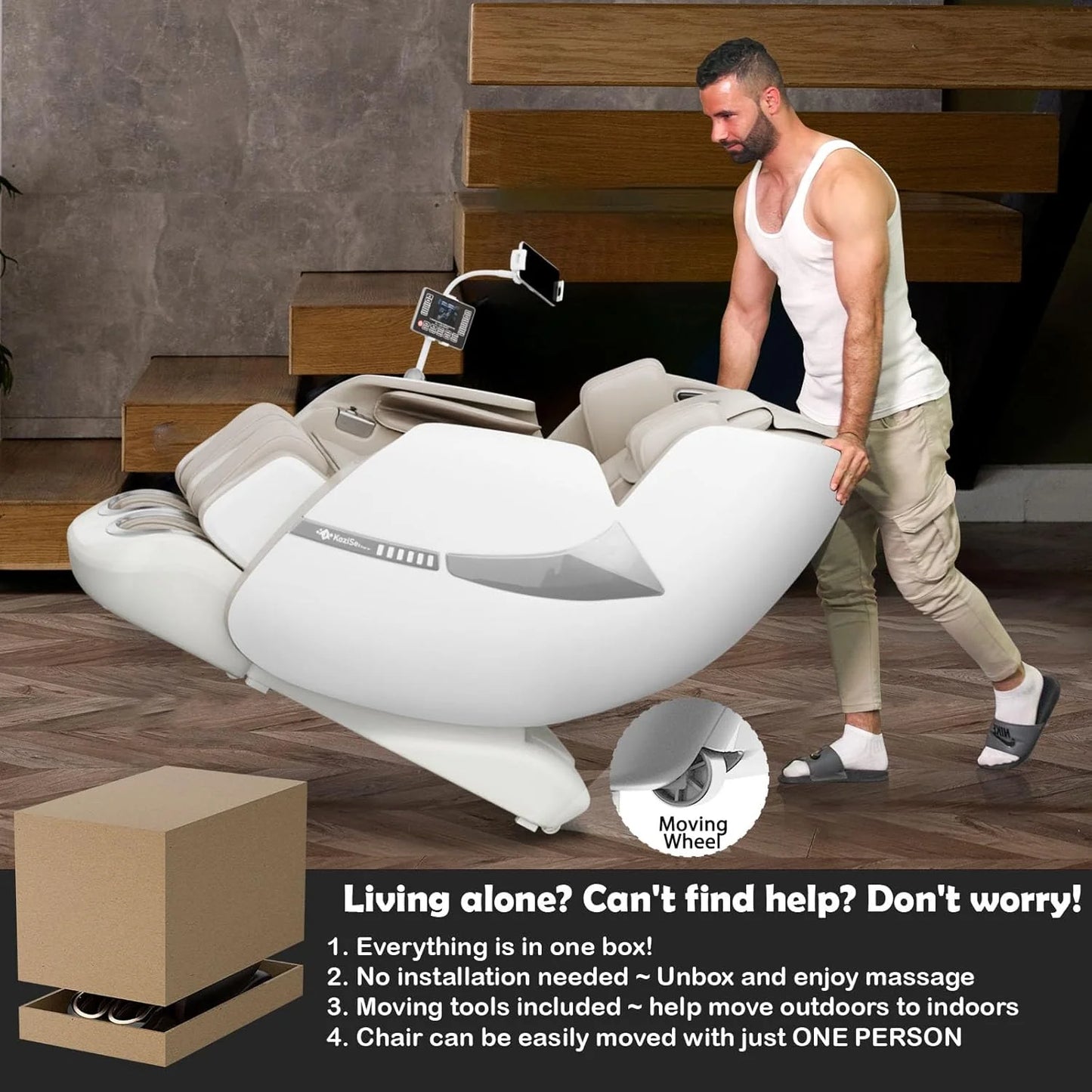 2025 Massage Chair Full Body, Zero Gravity SL-Track Shiatsu Massage Recliner Chair with Heat, AI Control, Body Scan and Calfrest Extension