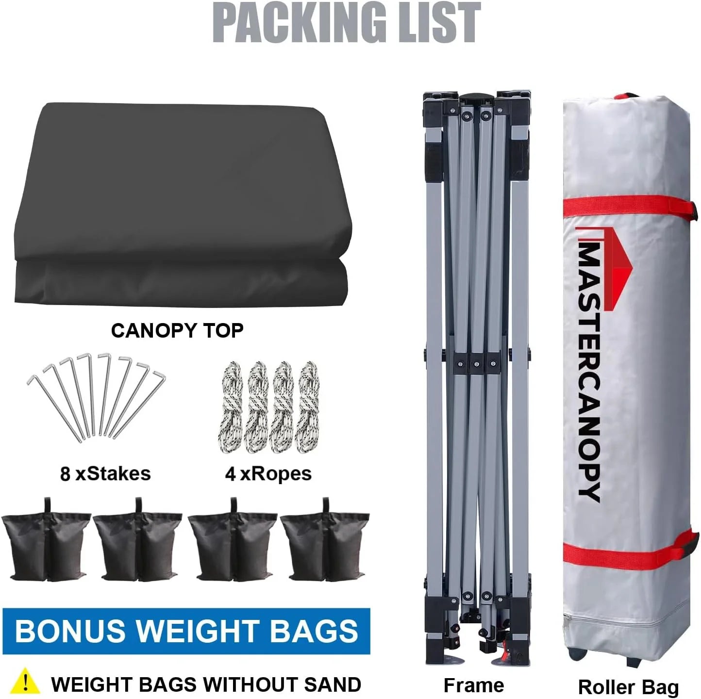 Durable Pop-up Canopy Tent with Roller Bag (10x10, Black)