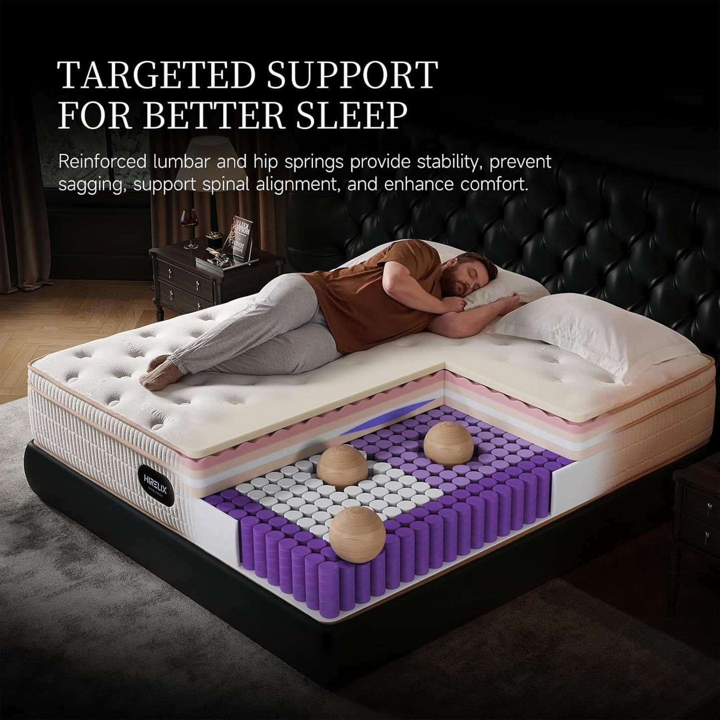 14-inch queen-size hybrid mattress with cooling gel memory foam and zoned pocket springs