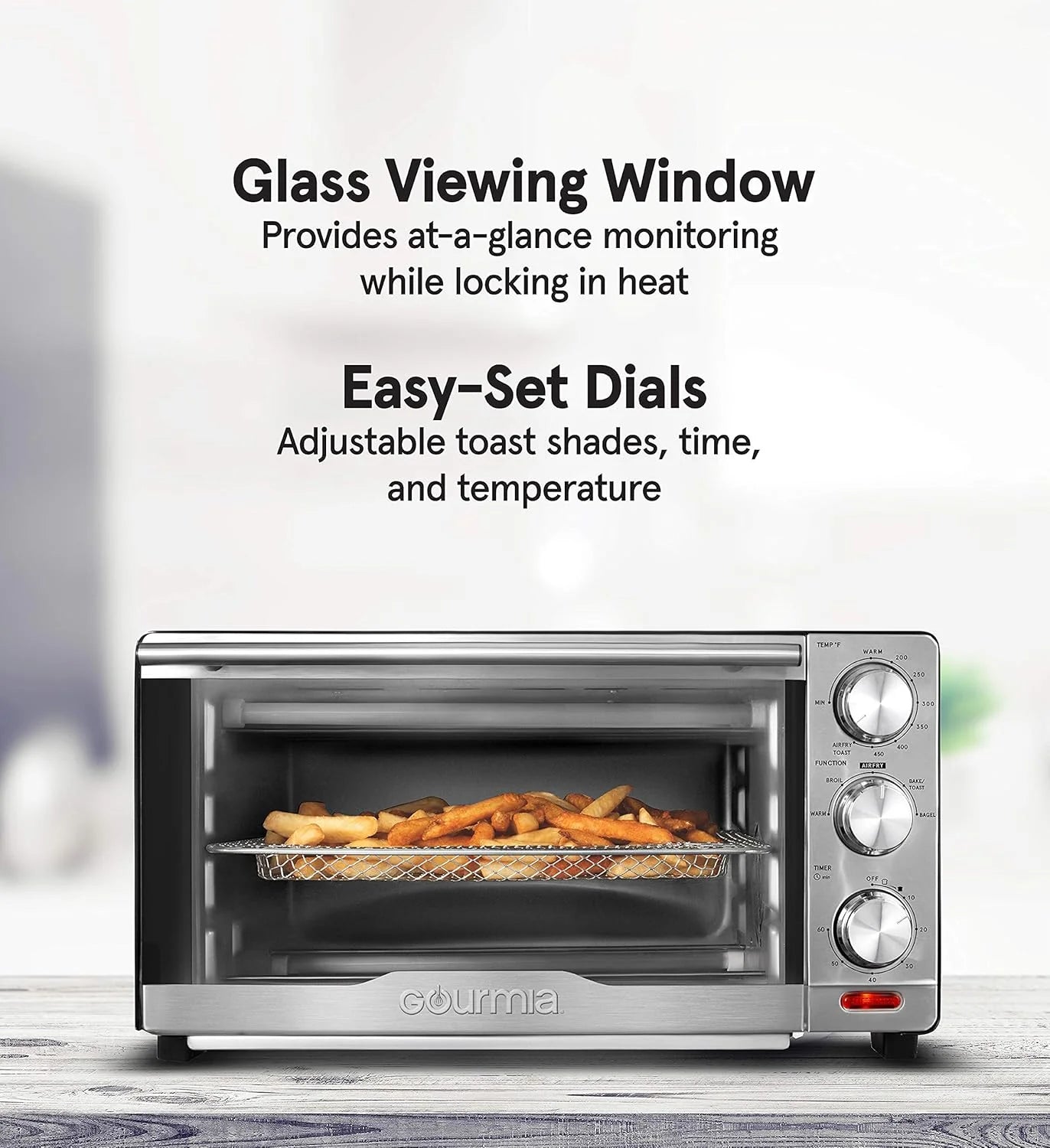 Gourmia Oven Air Fryer Combo with 17 Cooking Presets, 24L Capacity, Convection Rack, Baking Tray, Recipe Book GTF7460