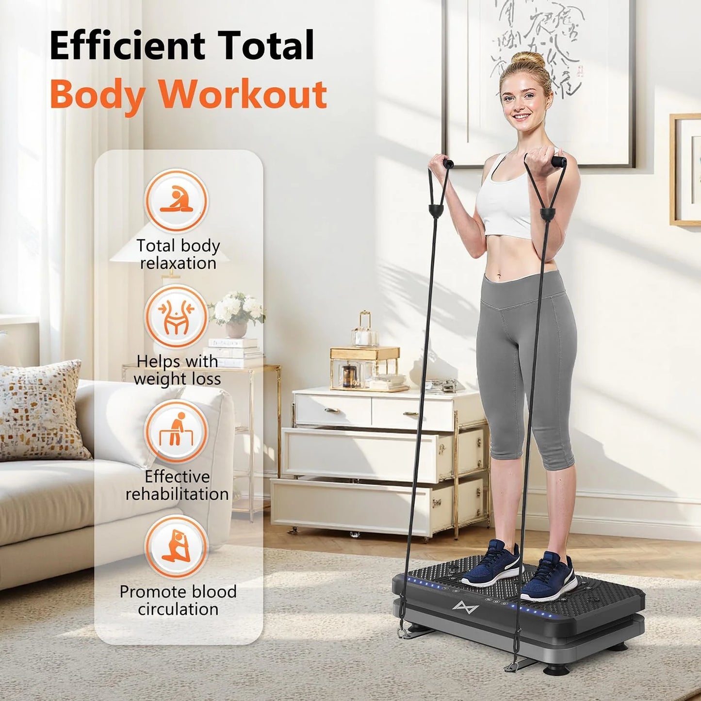 AXV Vibration Plate Fitness Platform Trainer Suitable for men and women to lose weight and burn fat at the gym
