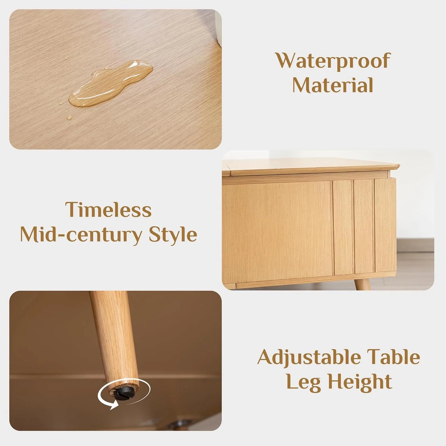 Round Coffee Table with Storage,Fluted Center Table with Sliding Cabinet Door for Living Room,Home Small Space,31.5" Small Center Table,Walnut