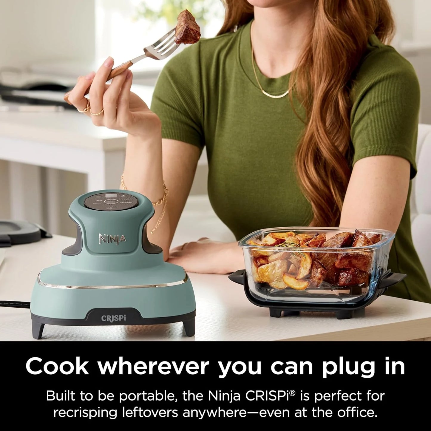 Ninja Crispi 4-in-1 Portable Glass Air Fryer Cooking System, 1500W, 4QT & 6-Cup TempWare Glass Containers with Storage Lids, Microwave, Freezer & Dishwasher Safe