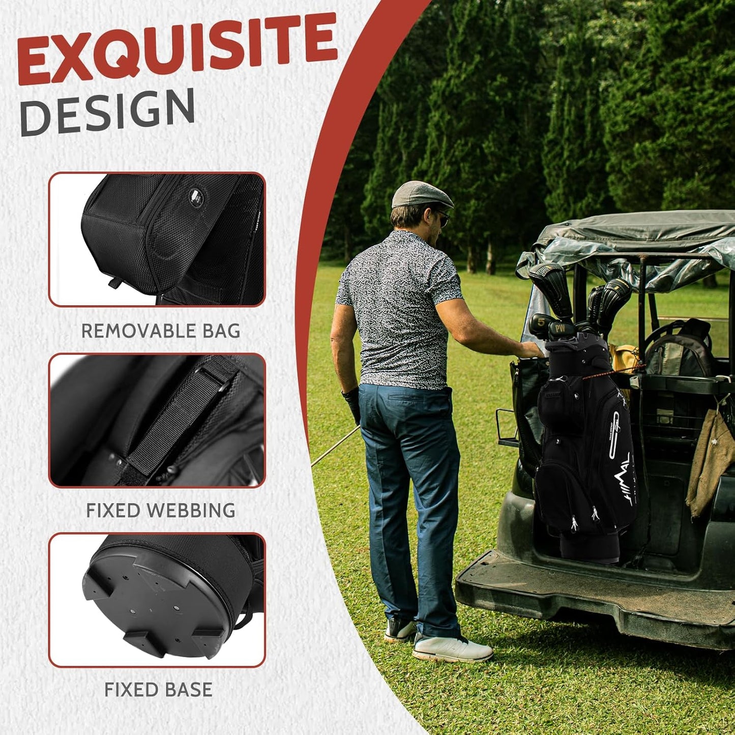 14-Way Golf Cart Bag Pro with Full Length Divider Top, Golf Bag for Men