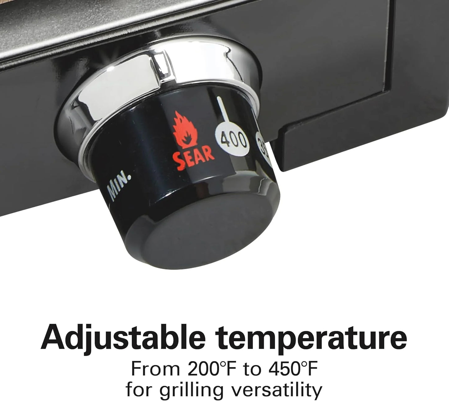 Indoor electric grill with viewing window, adjustable to 450°F, serves 6 people