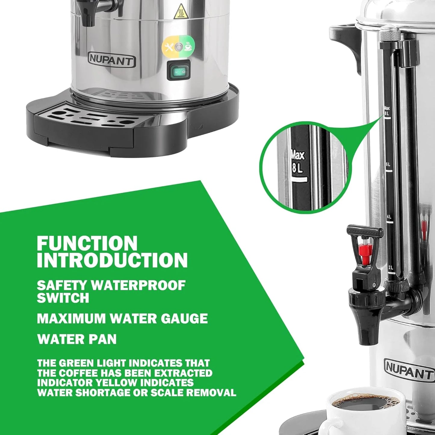 Commercial coffee maker 15 liters 304 stainless steel