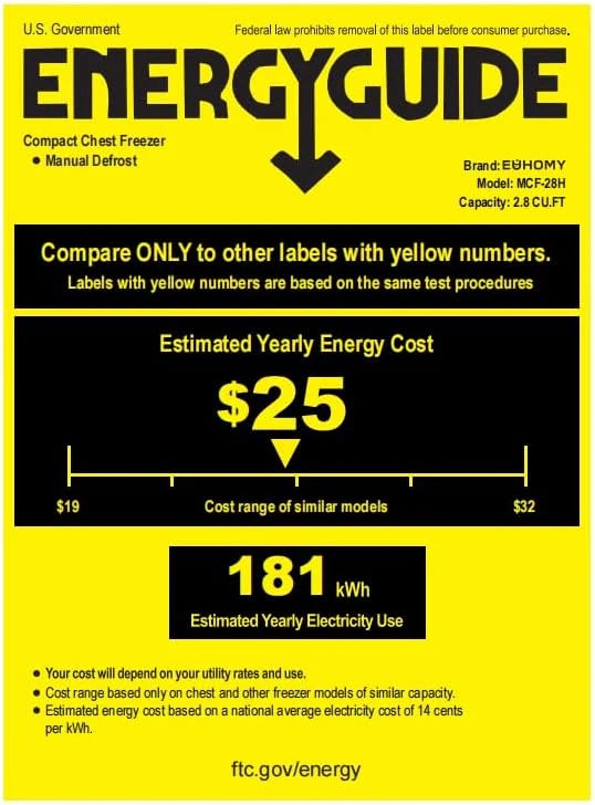 EUHOMY 3.5 Cu.Ft Chest Freezer with Removable Basket, Small Deep Freezer Adjustable 7 Thermostat, Quiet Mini Freezer Free-Standing Top Door, Energy Saving for Apartment/Garage/Basement/Dorm/Home,Black