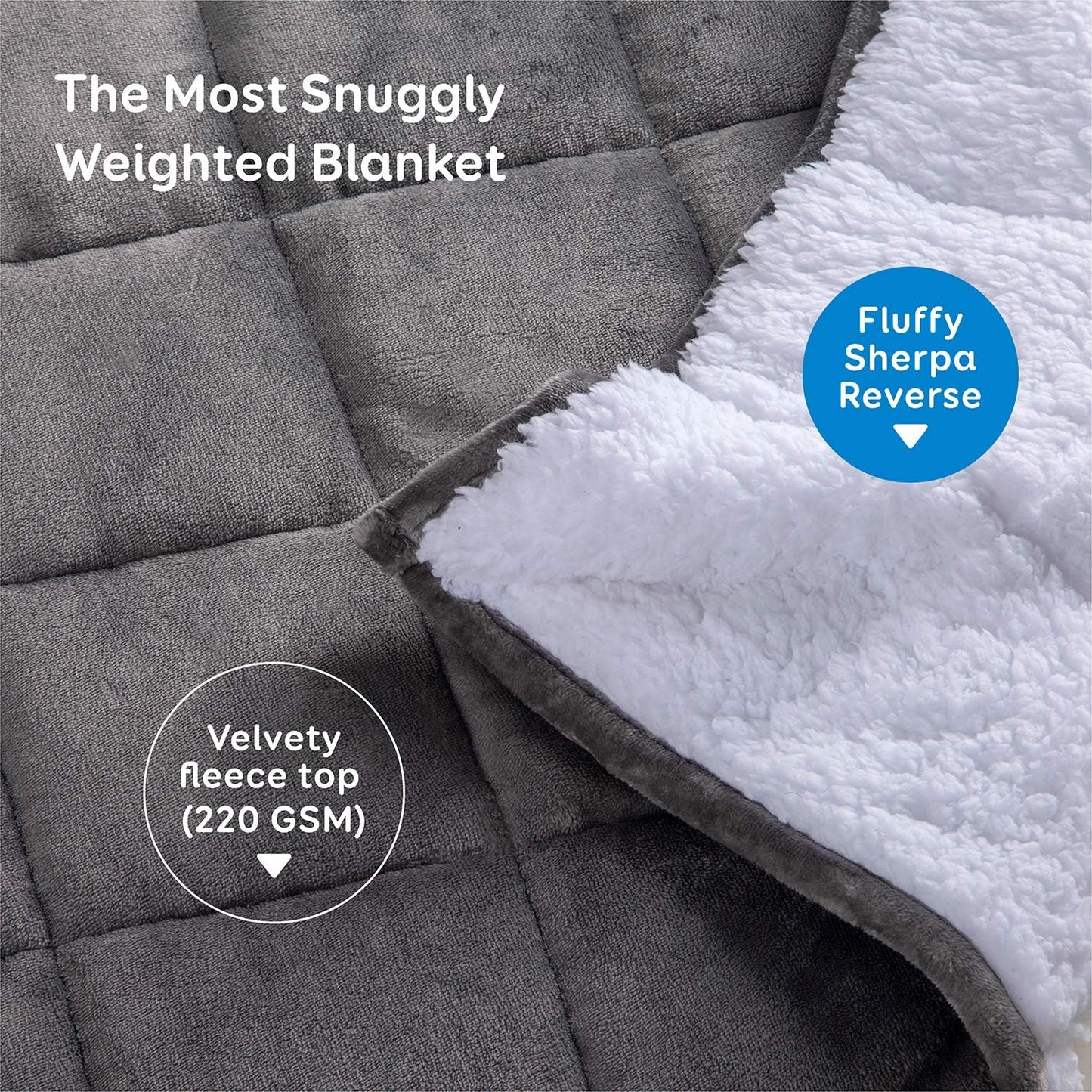Weighted Blanket Queen Size 15lbs 60x80 inches with Soft Plush Fleece