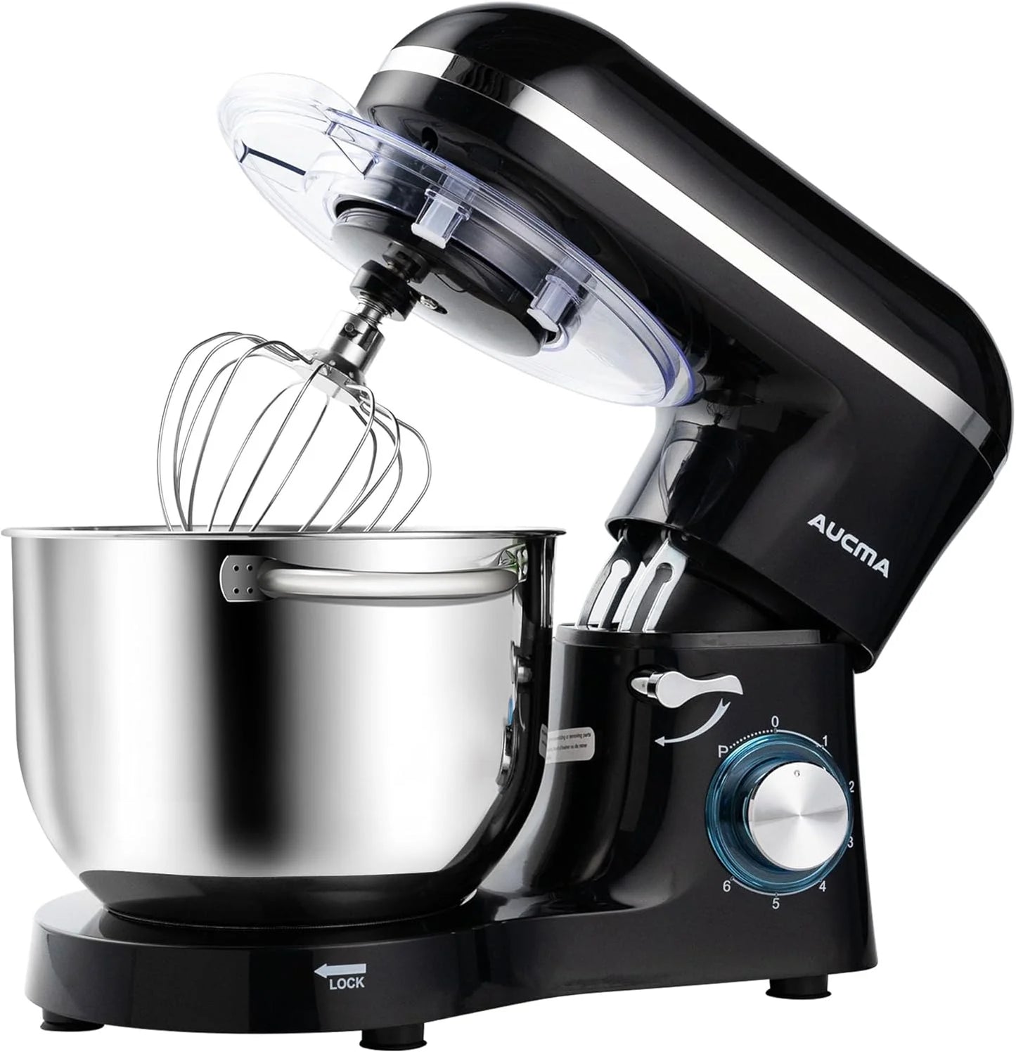 Aucma Stand Mixer,6.5-QT 660W 6-Speed Tilt-Head Food Mixer, Kitchen Electric Mixer with Dough Hook