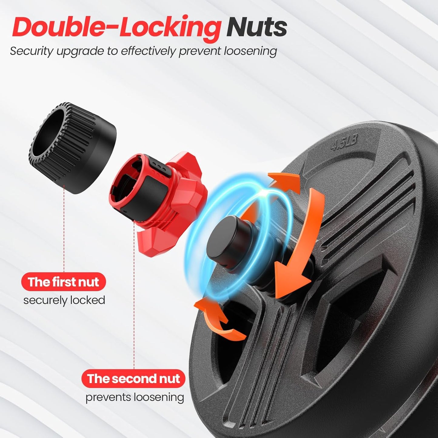 Adjustable dumbbell kit with upgraded nuts Barbell, push-up stand, push-up stand