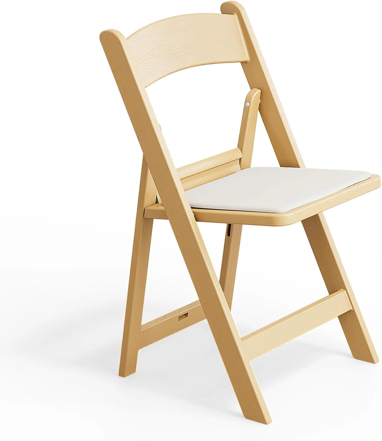 VINGLI Resin Folding Chair with Cushion Foldable Plastic Chair with Comfortable Cushioned Seat