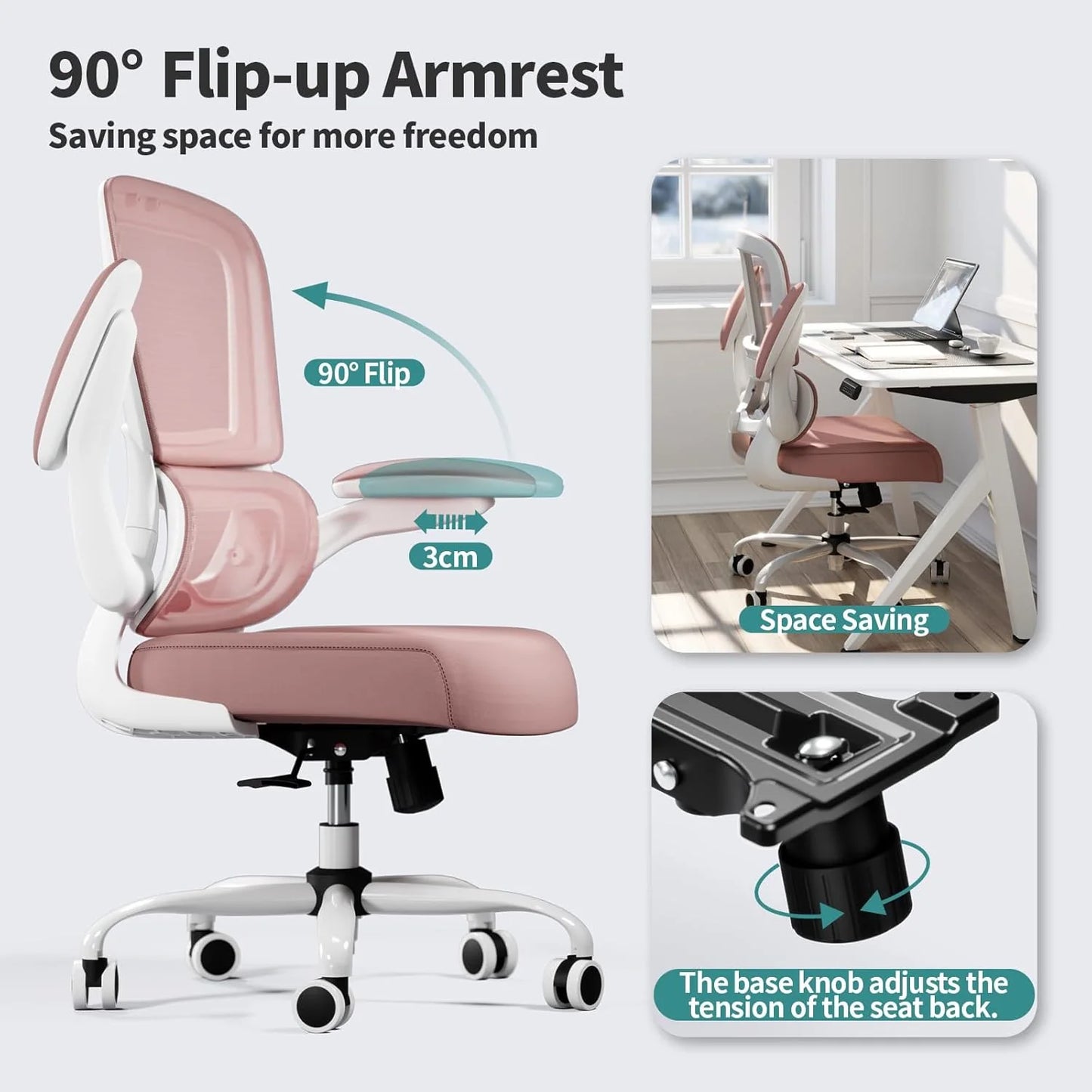 TRALT Office Chair Ergonomic Desk Chair 330 lbs Home Mesh Gaming Chair with Wheels