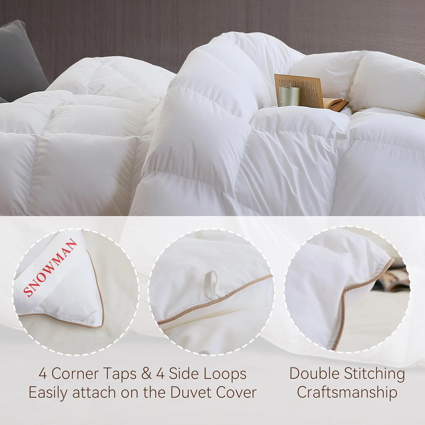 Premium Down Comforter 3D Baffle Box Design
