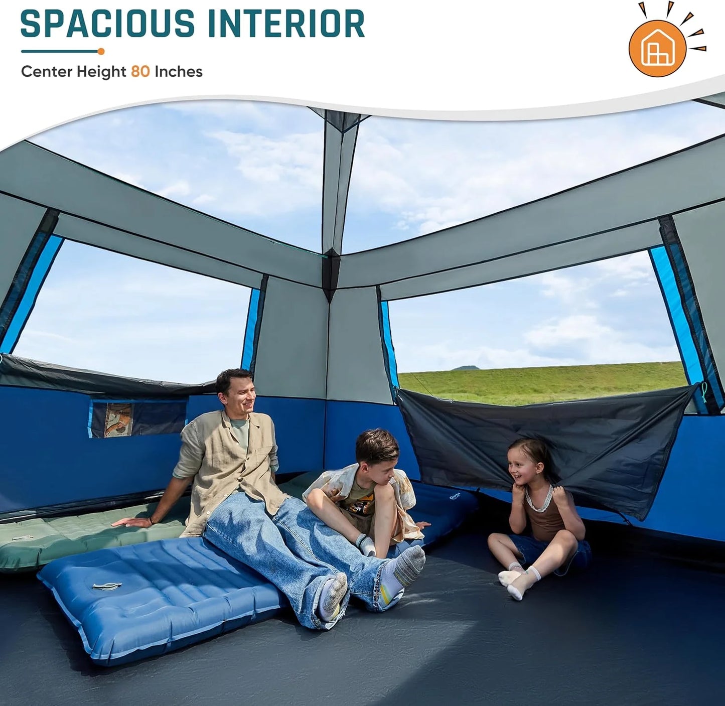 Quick-opening tent, family camping tent, pop-up camping tent, large waterproof tent for outdoor camping