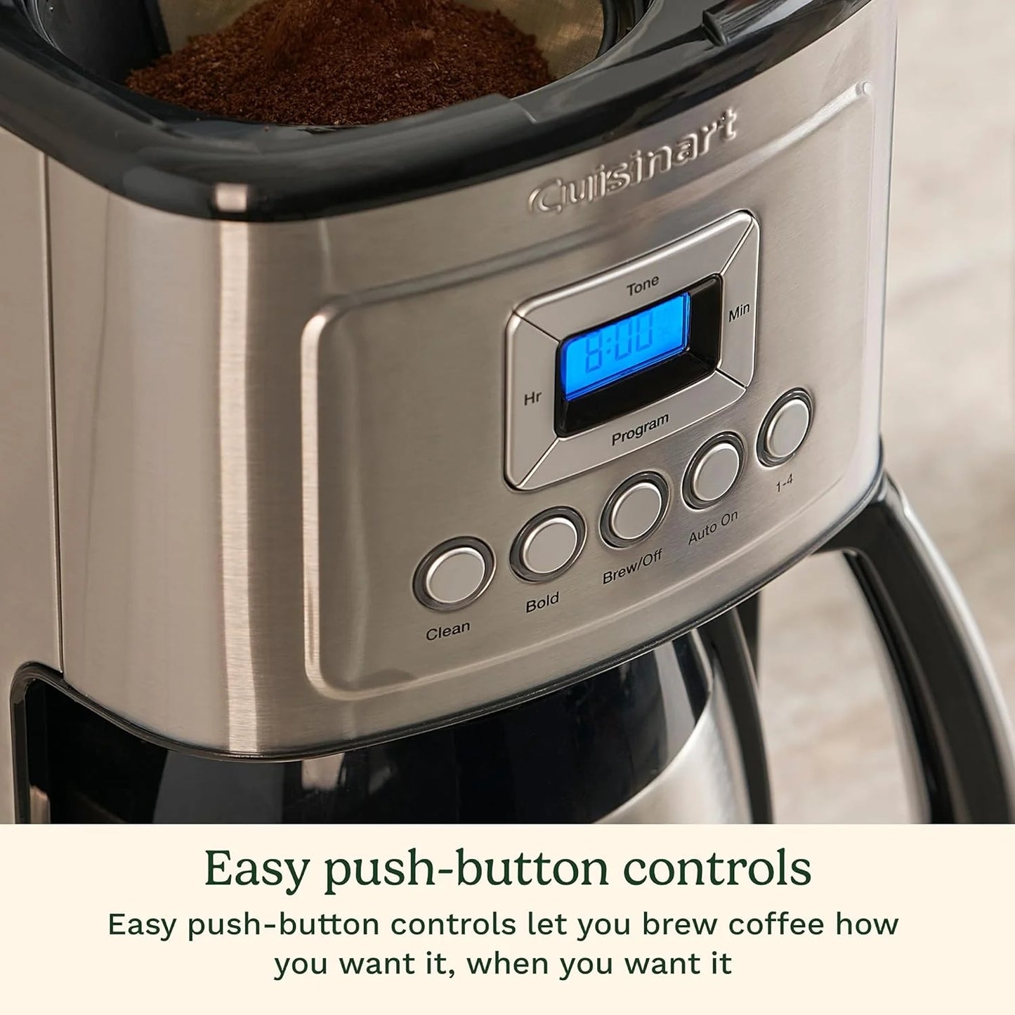 uisinart 12-Cup Coffee Maker, Programmable PerfecTemp Thermal Carafe Coffee Machine with 1-4 Cup Setting, Brew Strength Control and Brew Pause
