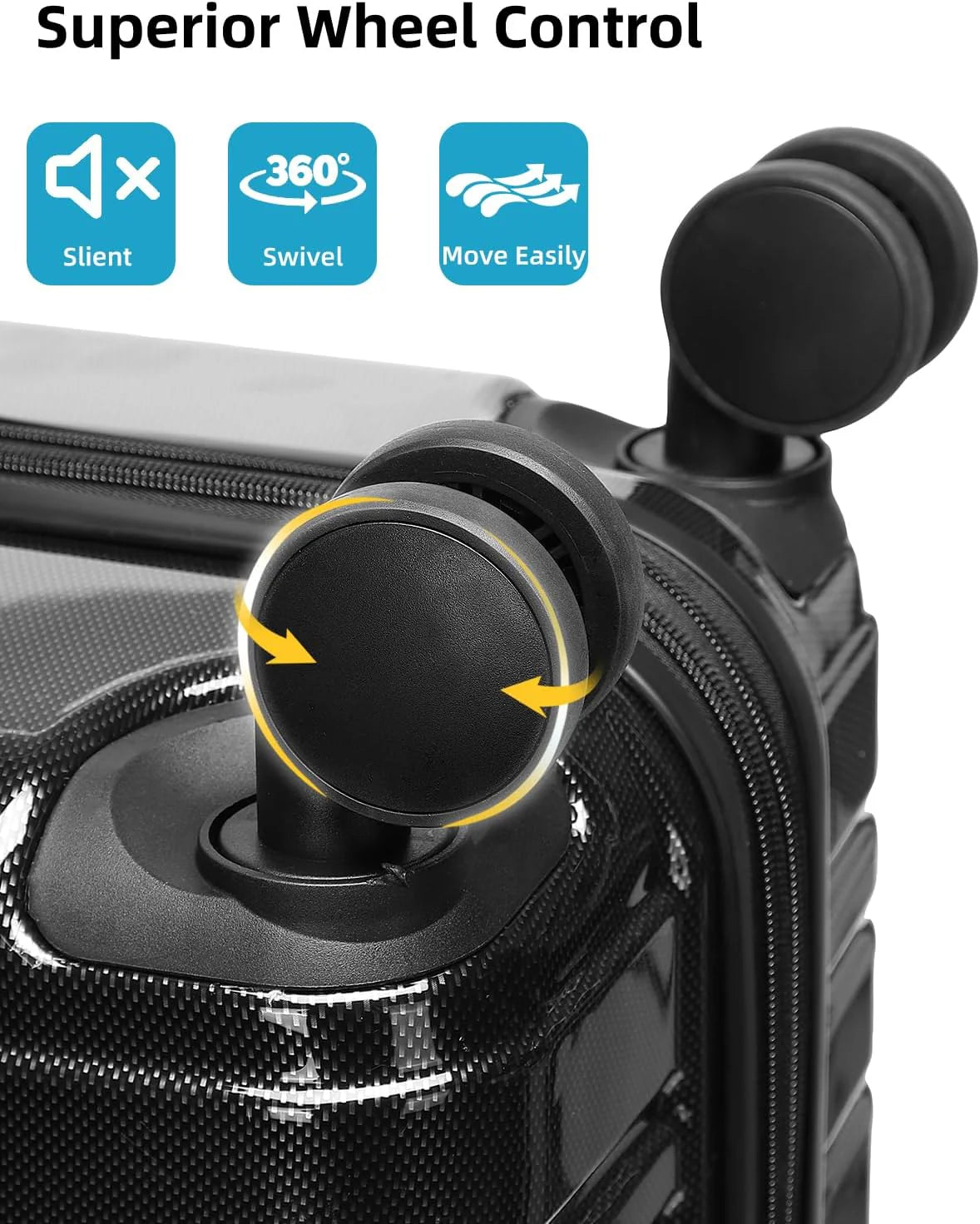 6-piece luggage set, expandable hardshell suitcase set with spinner wheels, lightweight rolling luggage set