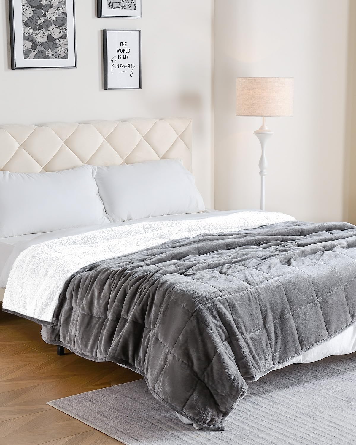 Weighted Blanket Queen Size 15lbs 60x80 inches with Soft Plush Fleece