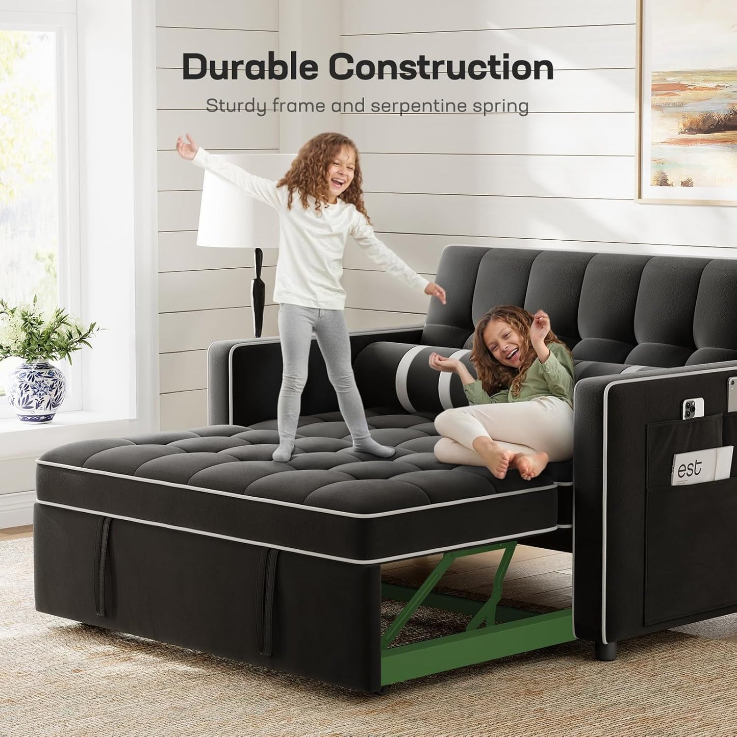 Sofa Bed 3-in-1 Convertible Sleeper Sofa