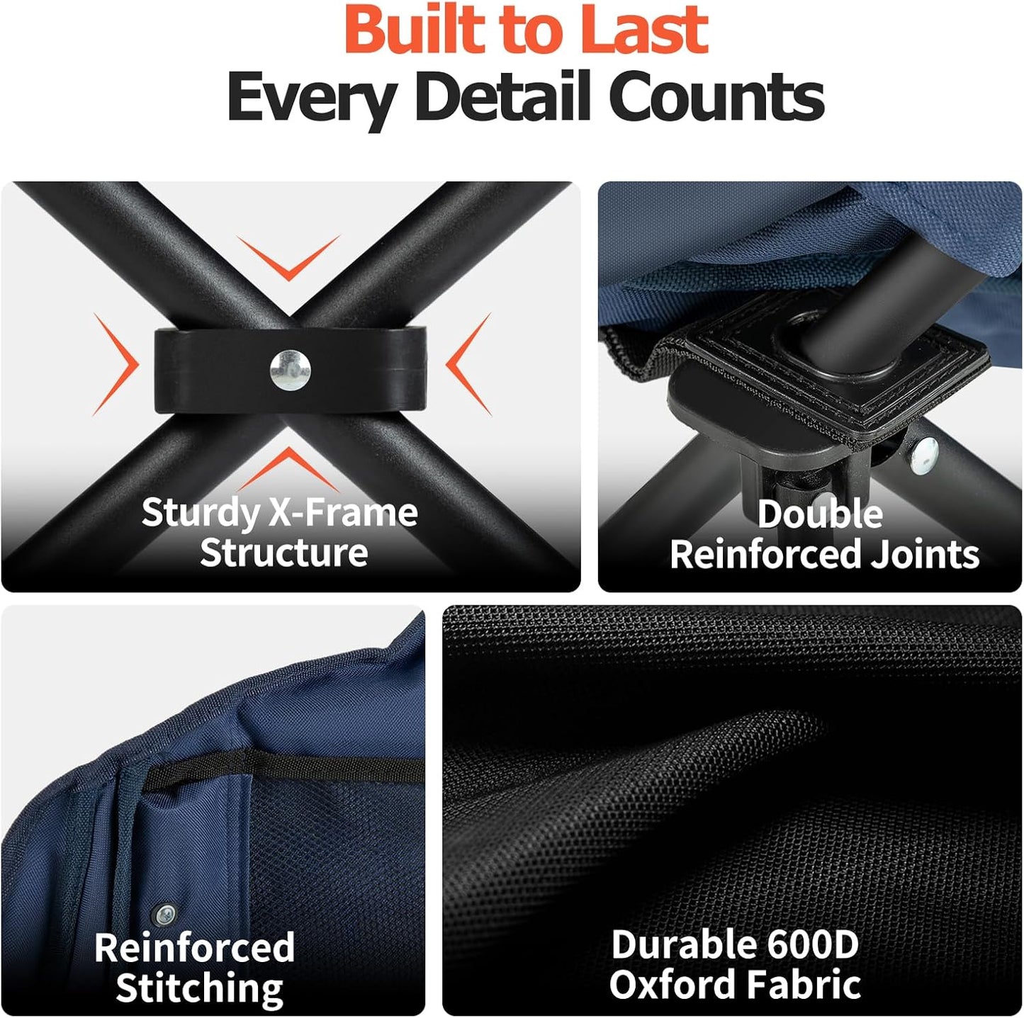 Extra Large Double Camping Chair - 2 Person Comfortable Sofa Chair Adult Loveseat - Heavy Duty Lawn Chair