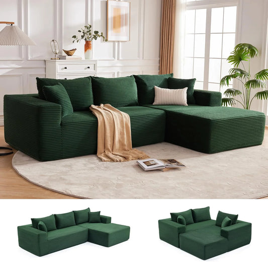 110-inch cloud sofa, boneless sofa in the living room, modular sofa with deep seats