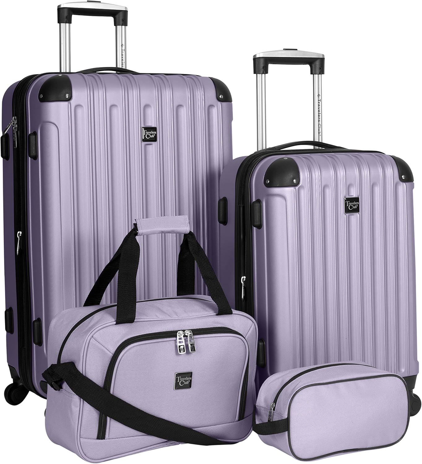 Hardside Travel Luggage, Lilac, Set of 4