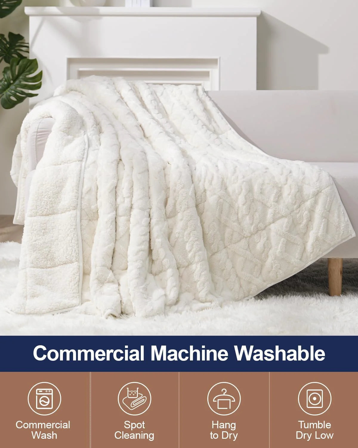 Sherpa Fleece Weighted Blanket 15 lbs 60"x 80"