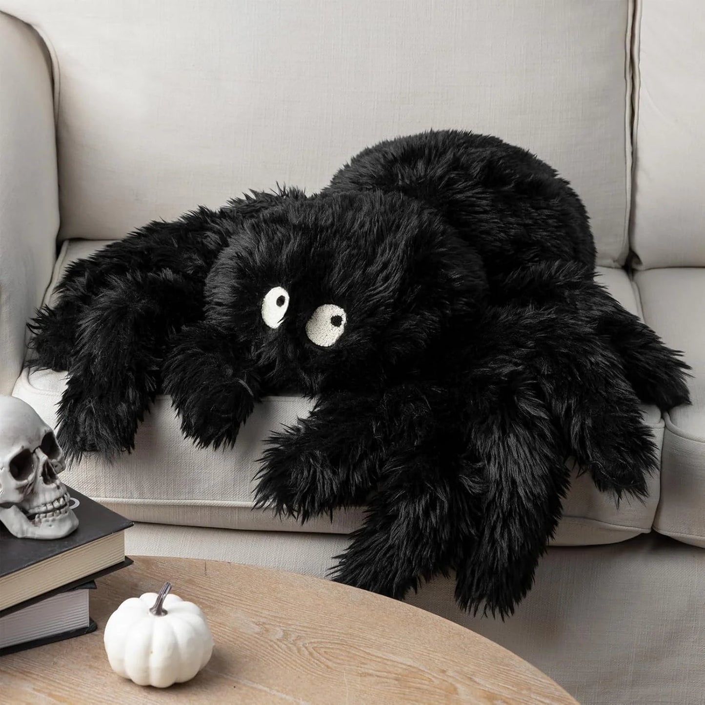 Happy Halloween Spider Shaped Throw Pillow