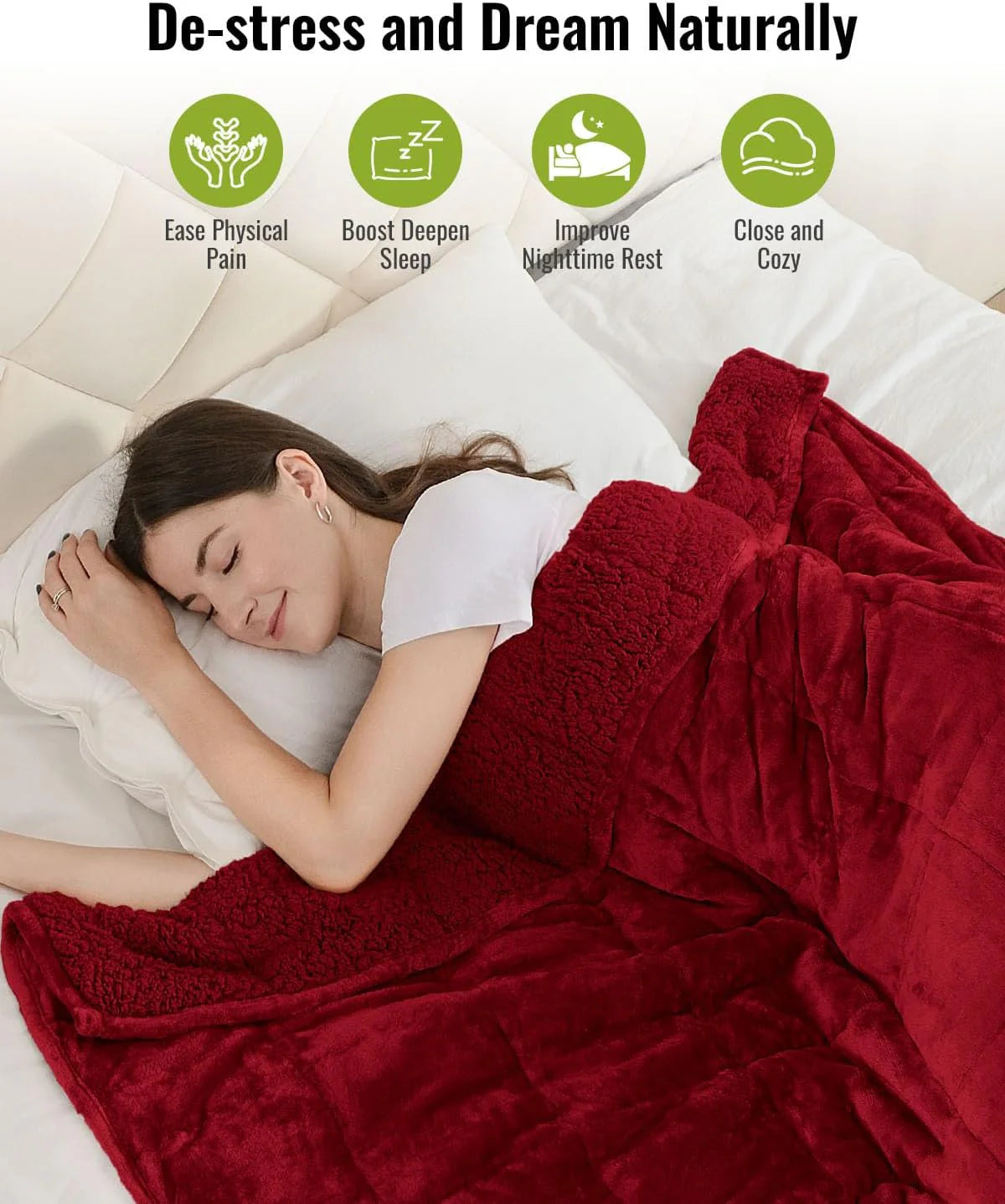 Weighted Blanket Queen Size 15lbs 60x80 inches with Soft Plush Fleece