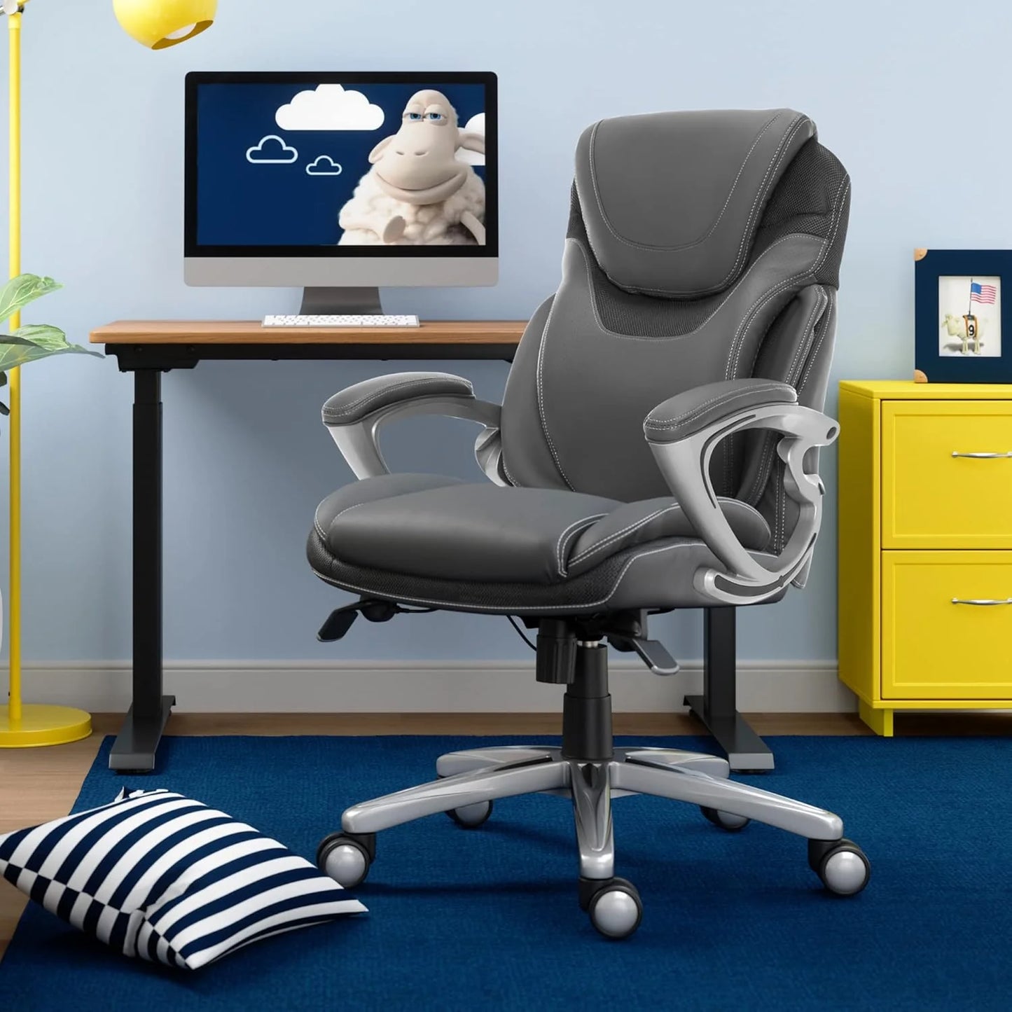 Executive office chair, ergonomic computer desk and chair