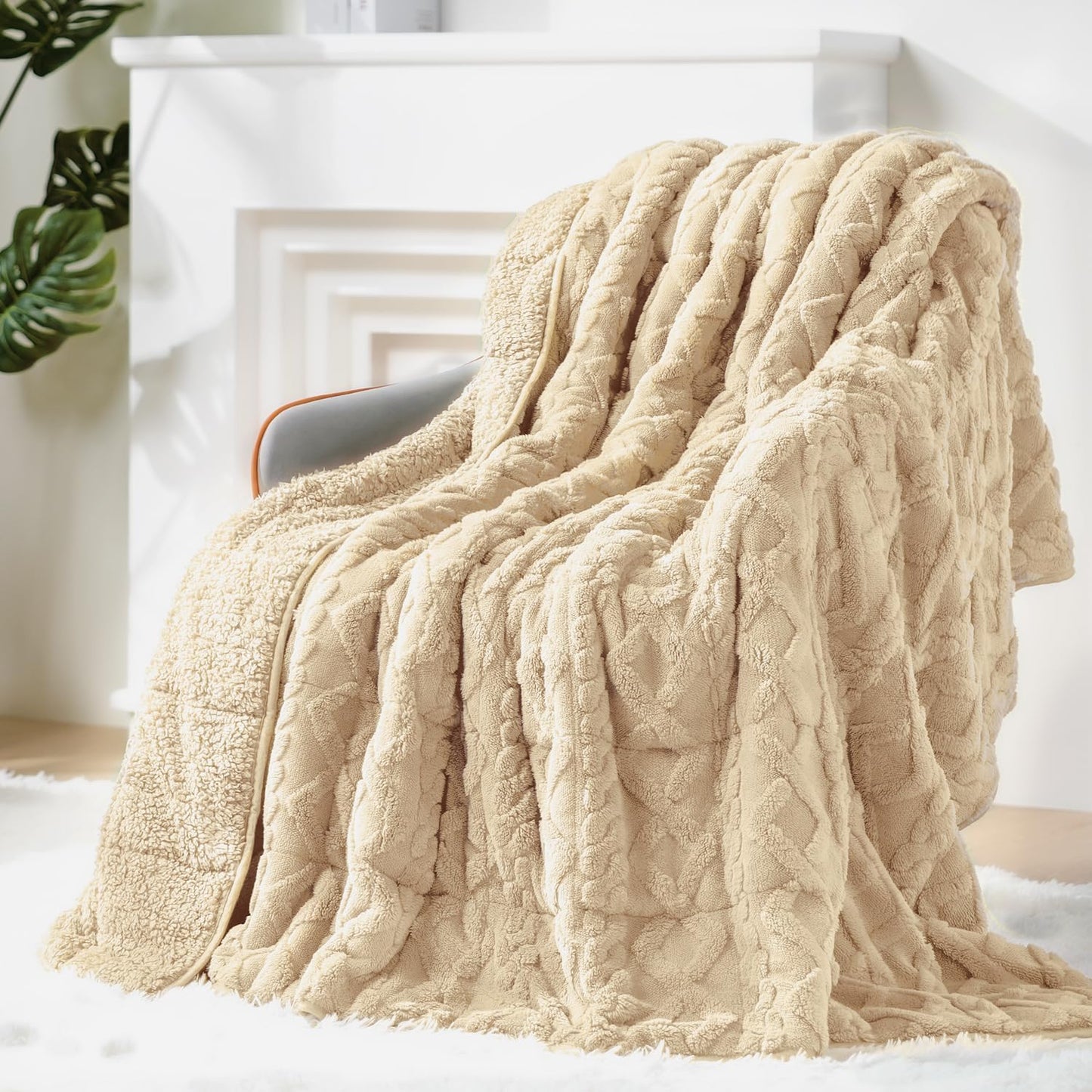 Sherpa Fleece Weighted Blanket 15 lbs 60"x 80"