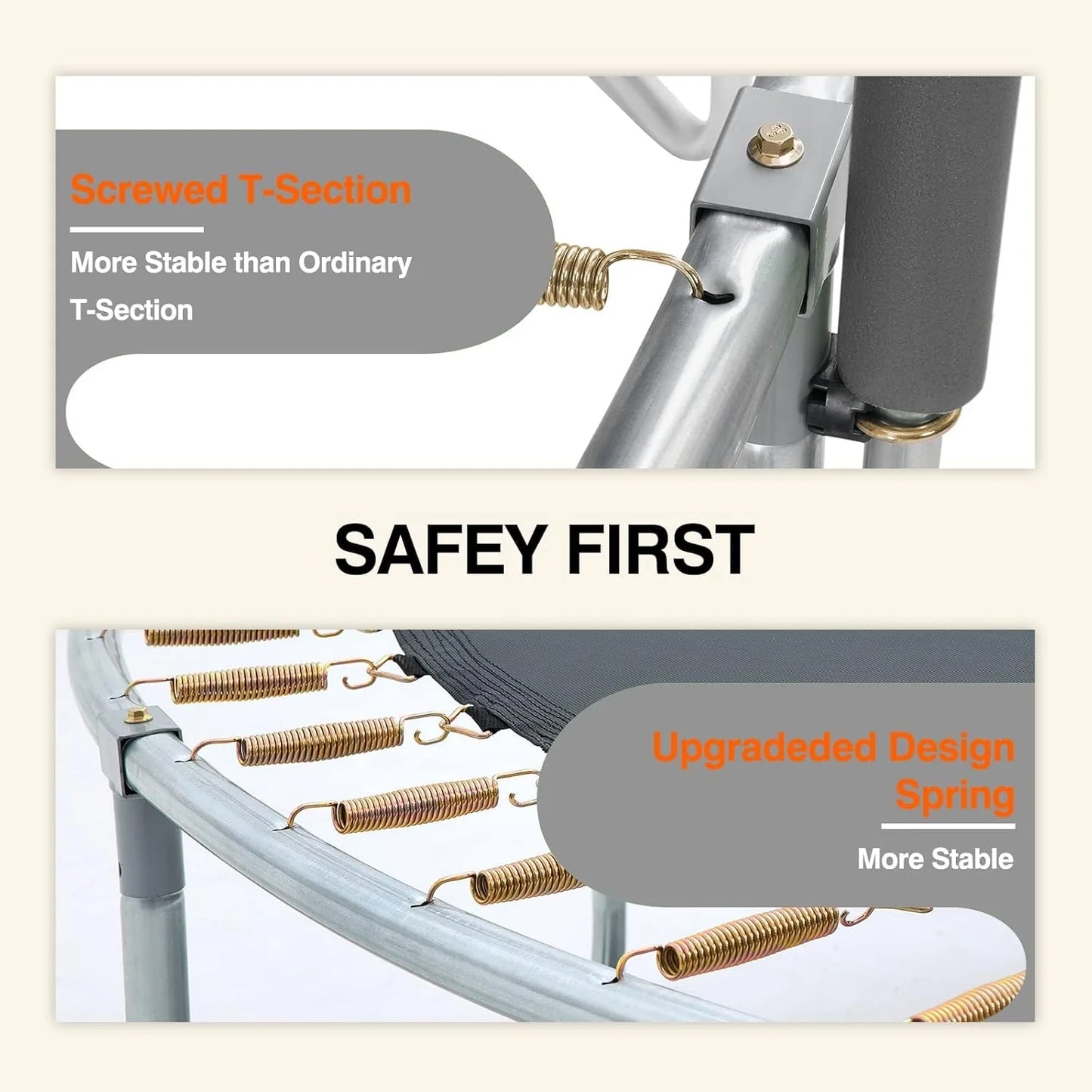 AOTOB 8FT 10FT 12FT 14 FT 15FT Trampoline with Safety Enclosure Net，Outdoor Trampoline with Basketball Hoop, Heavy Duty Jumping Mat and Spring Cover Padding for Kids and Adults, Storage Bag and Ladder