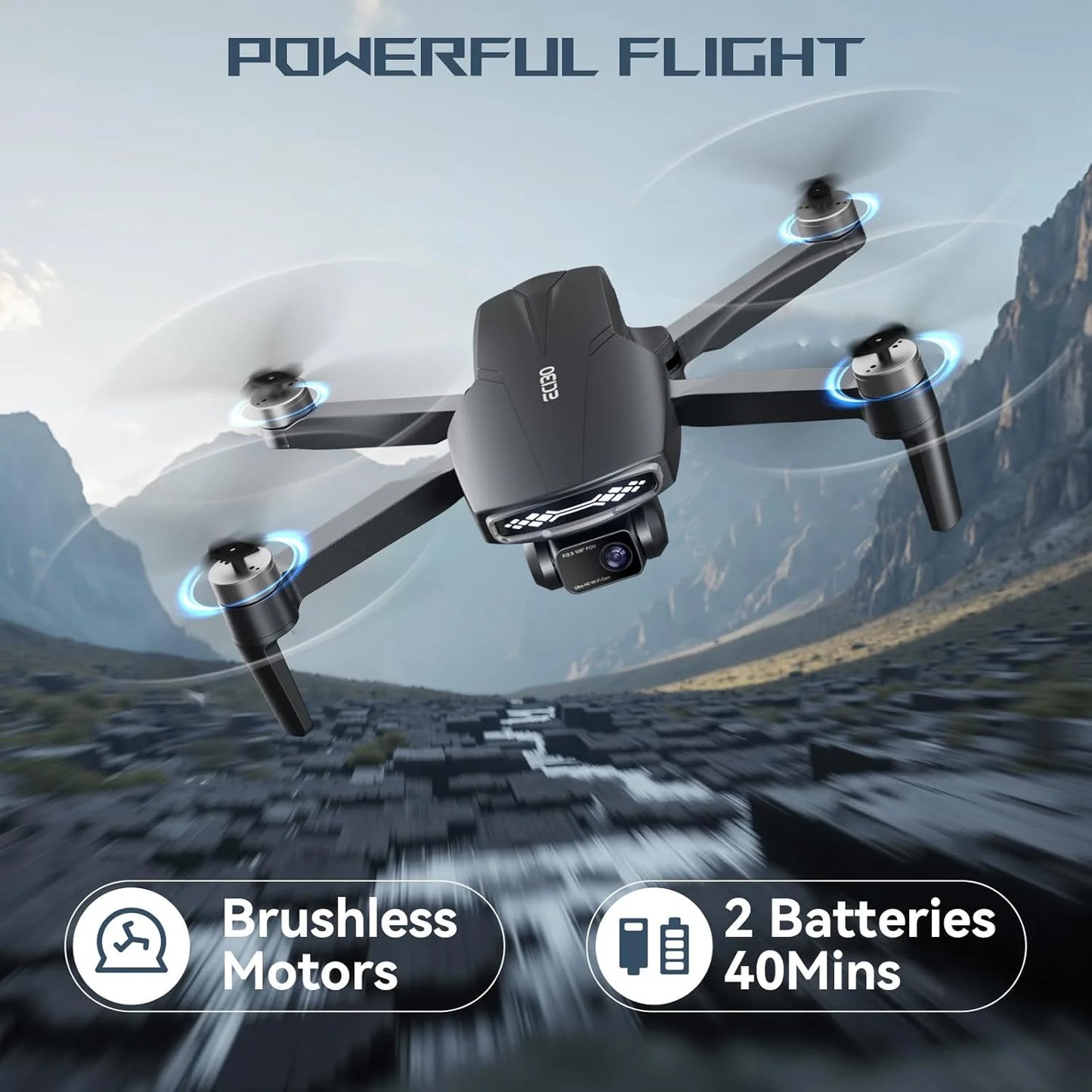 Adult Brushless Motor Drone with Camera, 4K UHD Long Range FPV Video