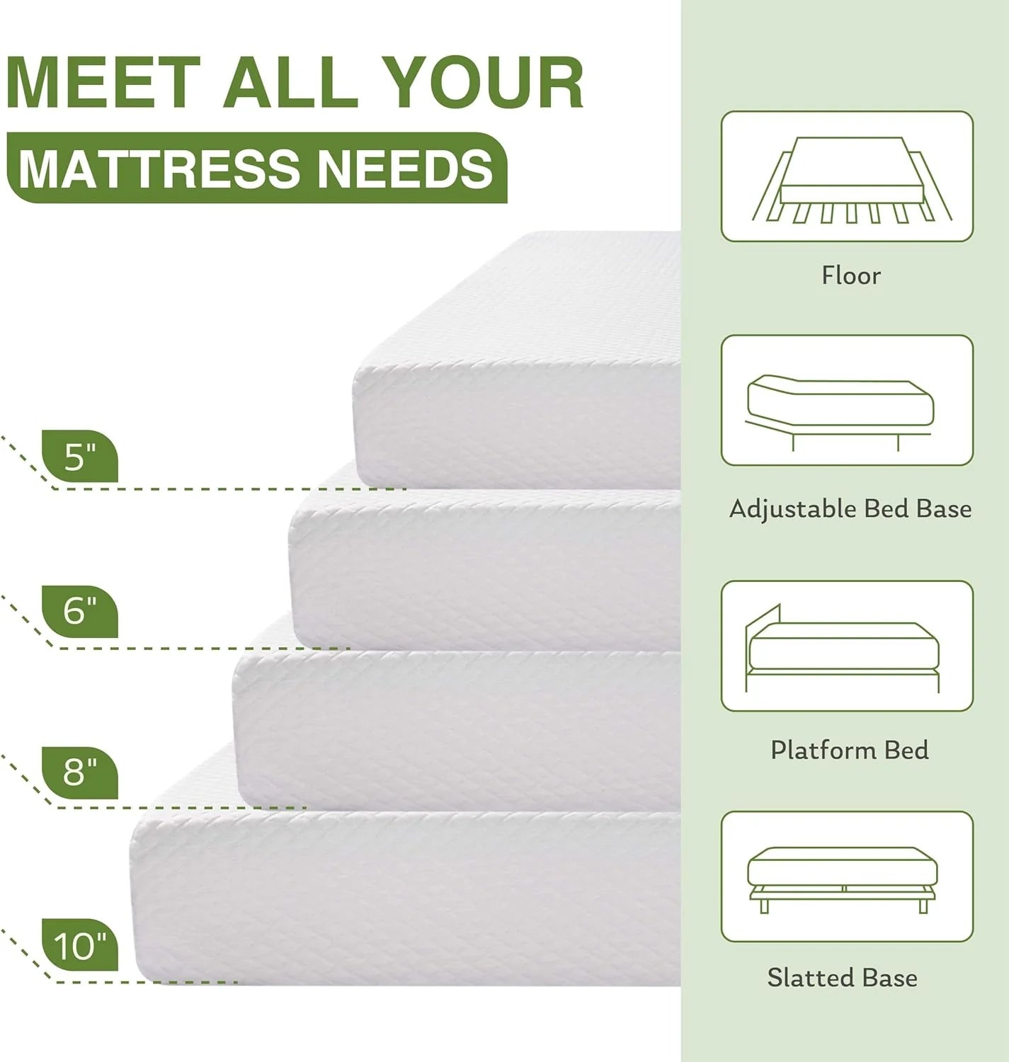 8-inch double mattress with memory foam for medium firm support