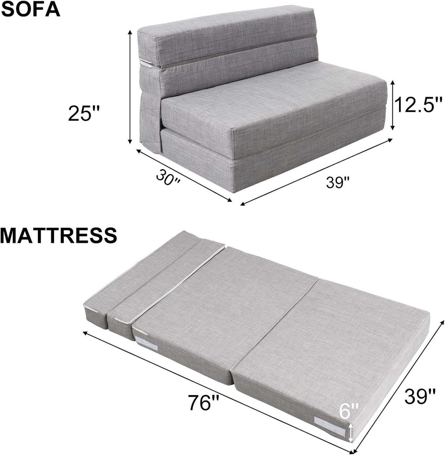 60 inch pull out sofa bed, memory foam sofa with 2 pillows, futon bed, guest bed and pull out sofa,