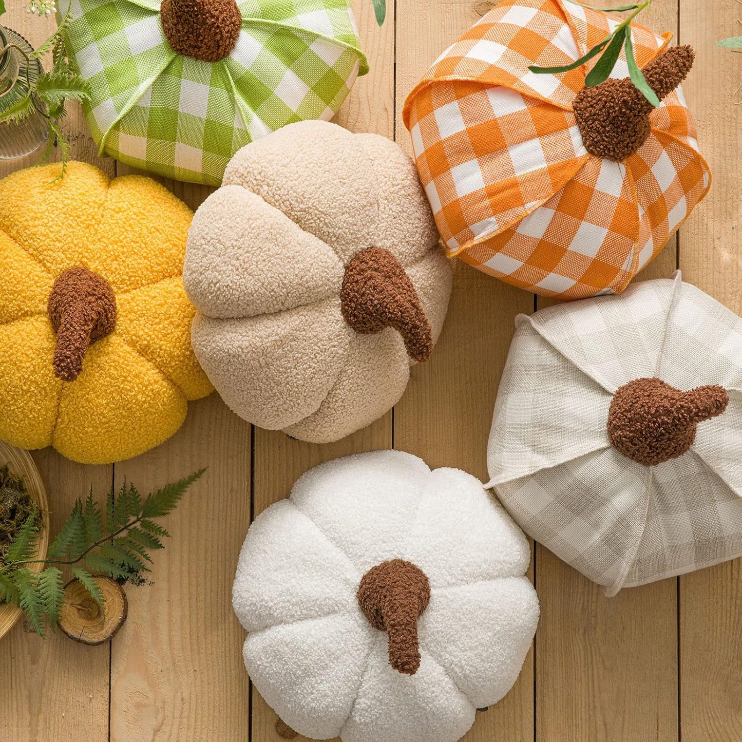 Teddy Fleece Pumpkin Throw Pillows