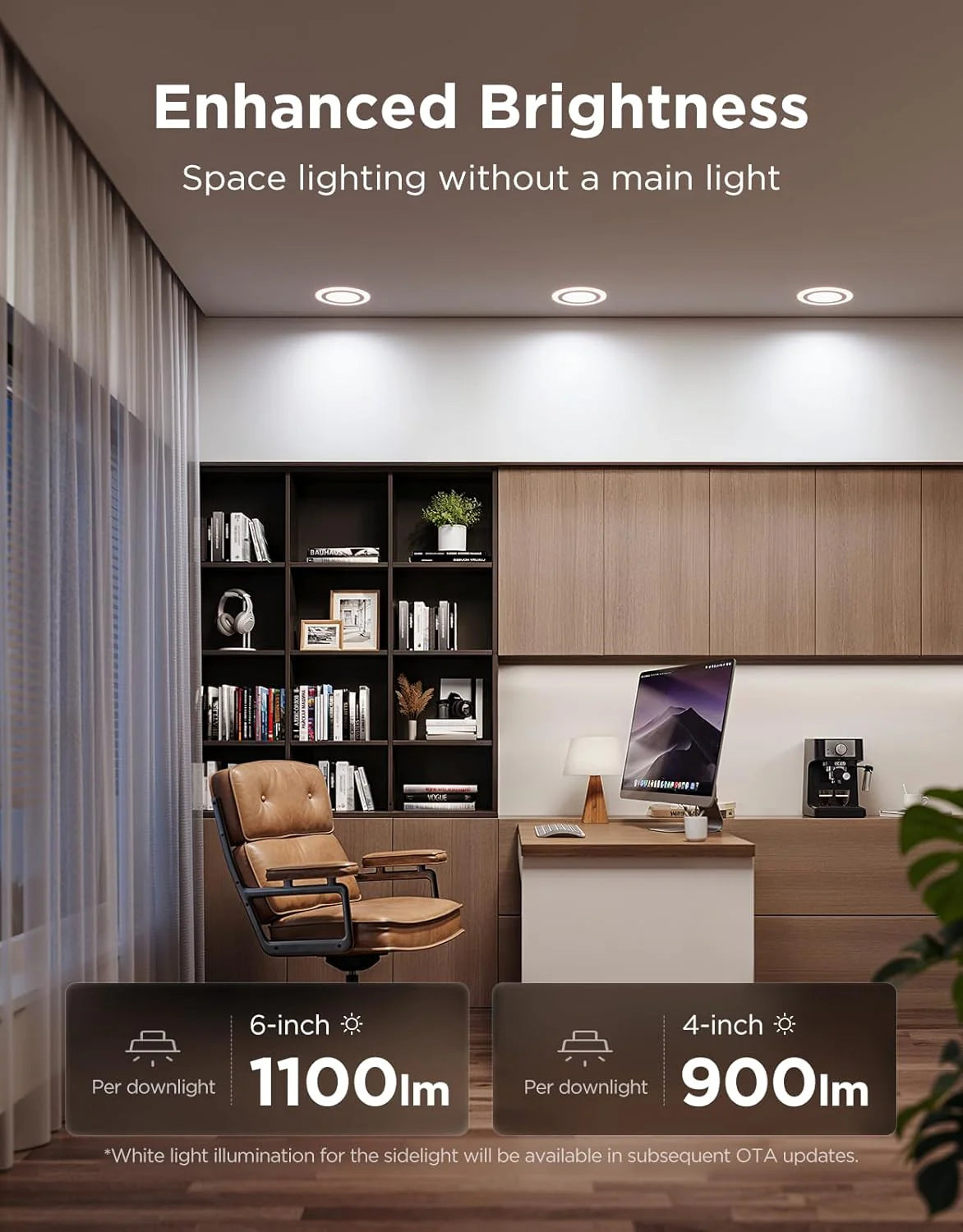 Smart Recessed Lighting 6" Dimmable 1100LM Canless Downlight with Junction Box