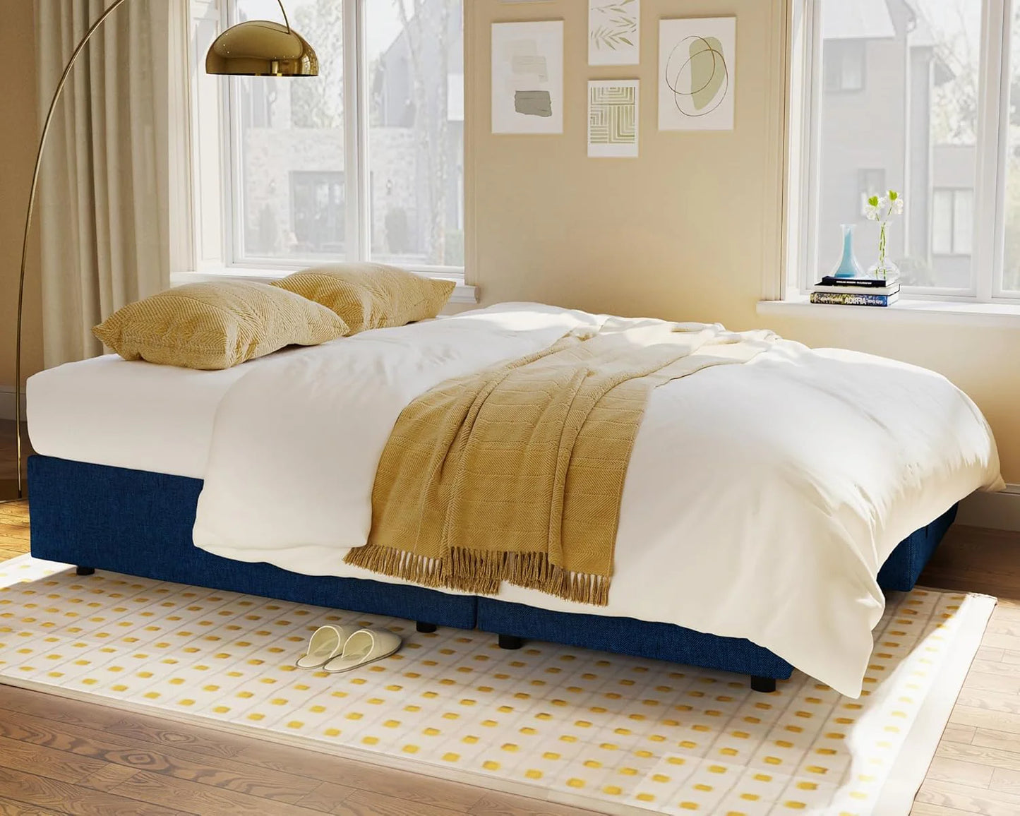 VanAcc Sofa Bed, Sleeper Sofa with Storage Chaise- 2 in 1 Pull Out Couch Living Room, Comfy Sleeper Couch