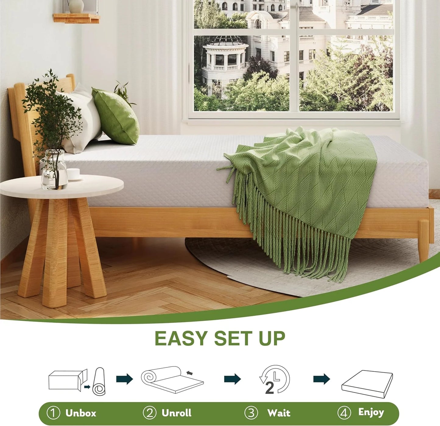 8-inch double mattress with memory foam for medium firm support