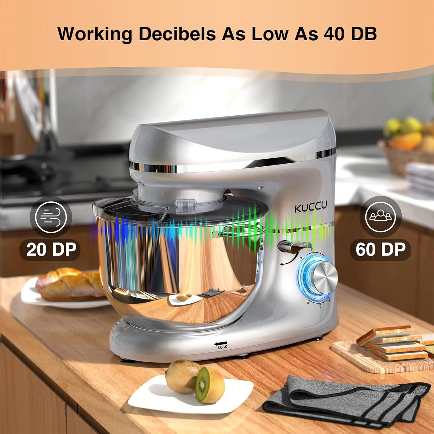 Stand Mixer 6.5 Qt 660W 6-Speed Tilt-Head Food Dough Mixer, Kitchen Electric Mixer with Stainless Steel Bowl,Dough Hook,Whisk, Beater, Egg white separator