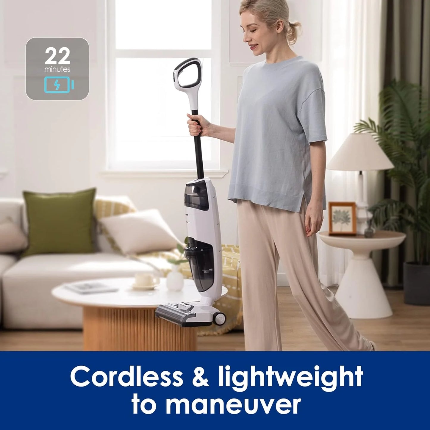 Wet Dry Vacuum Cordless Floor Cleaner and Mop One-Step Cleaning for Hard Floors