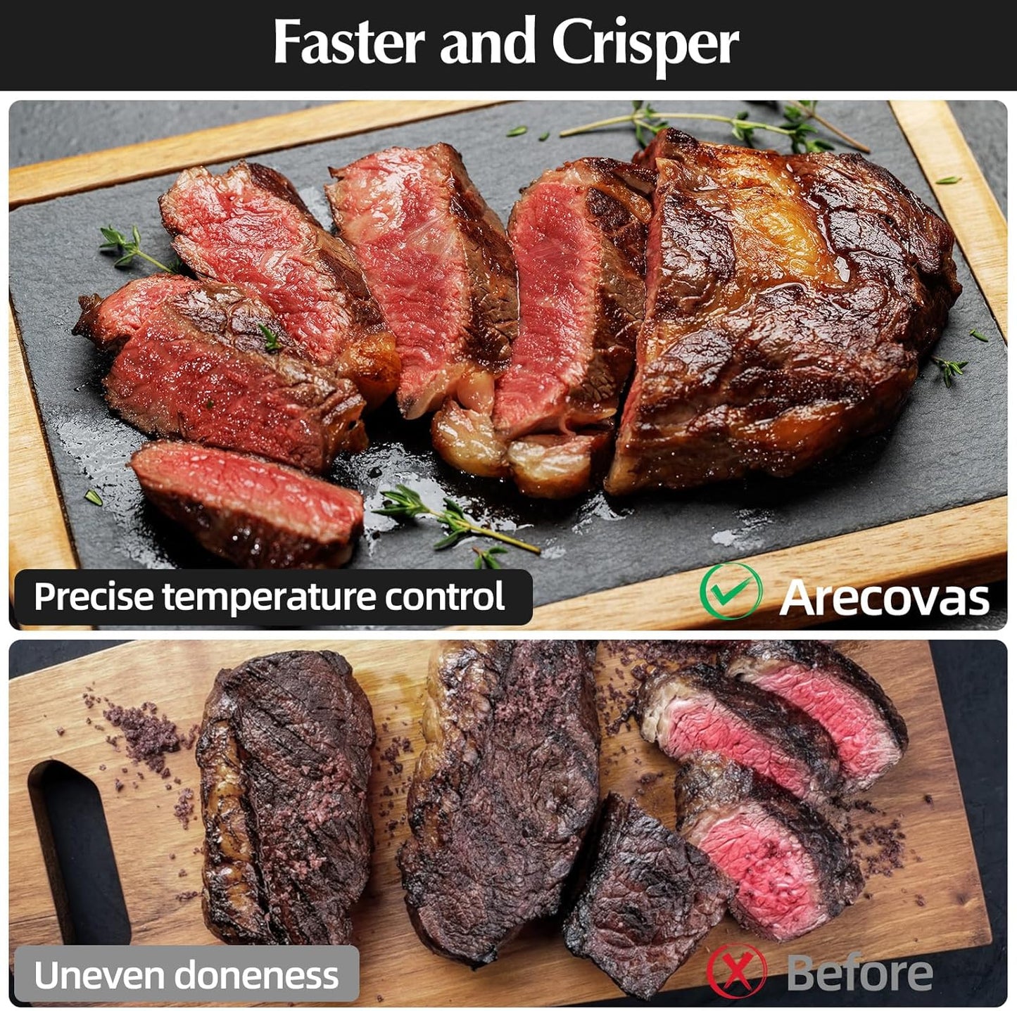 4-in-1 Portable Glass Air Fryer 140–400°F Precise Heat