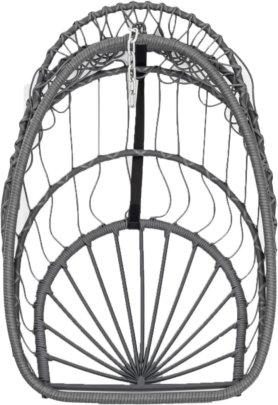 Yechen Indoor Outdoor Egg Hanging Chair with Stand, Patio Wicker Swing Egg Chair Indoor Swinging Chair Outdoor Hammock Egg Chair 350lbs Capacity for Patio Bedroom Balcony, Charcoal Grey (EG-001)