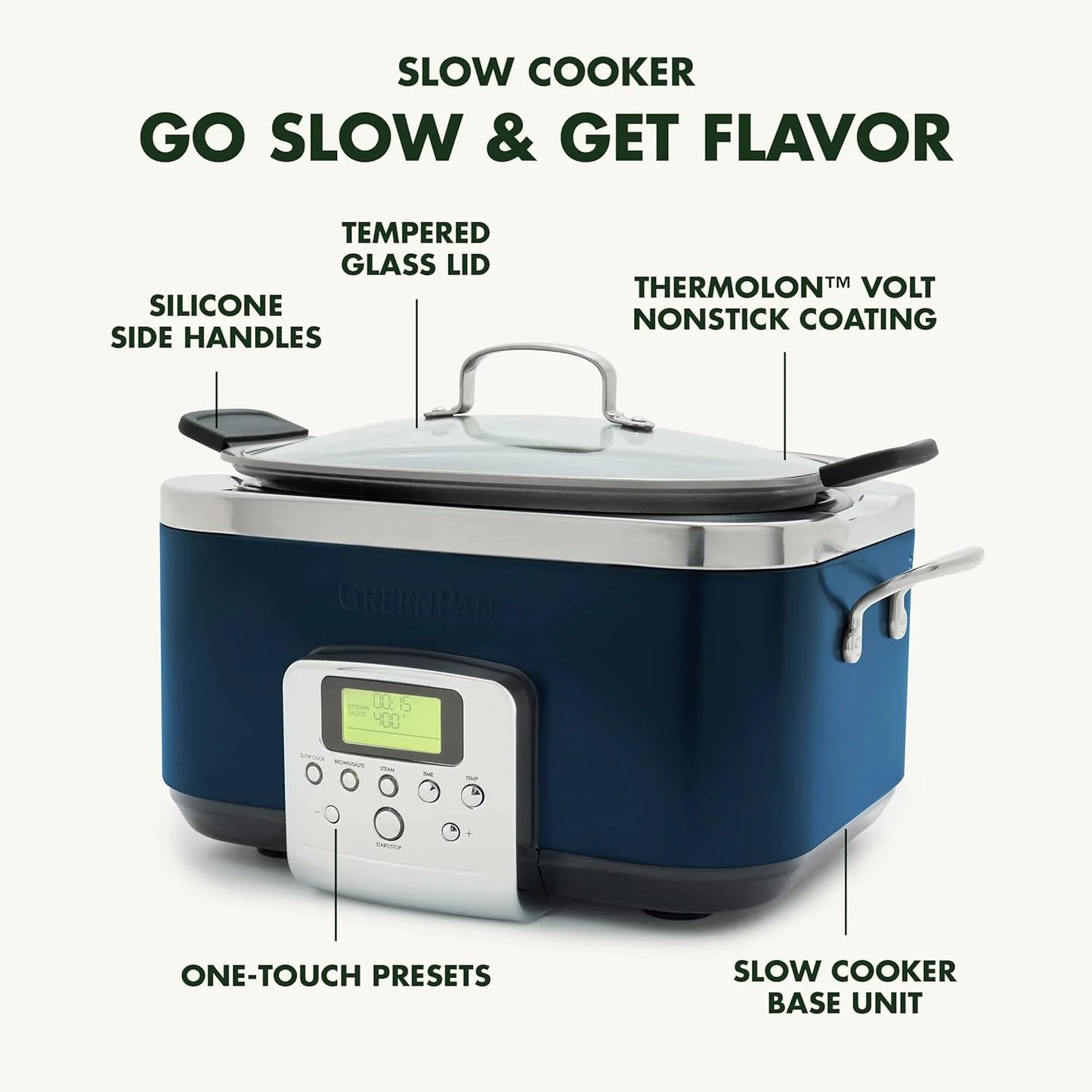 8-in-1 Programmable 6QT Electric Slow Cooker with Dishwasher-Safe Lid and Removable Base